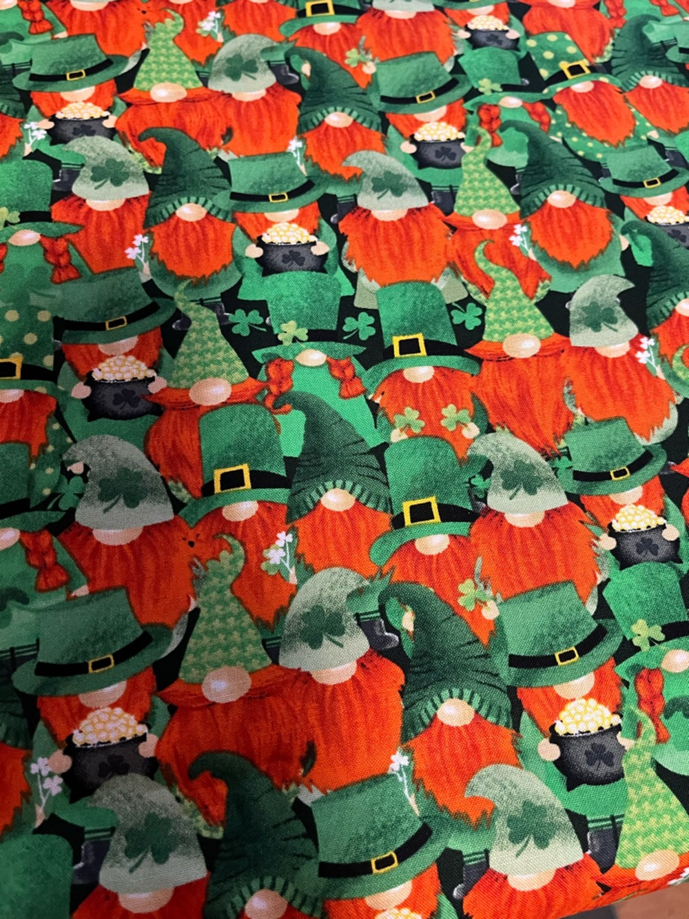 St. Patrick’s Irish leprechauns fabric 36”x42”